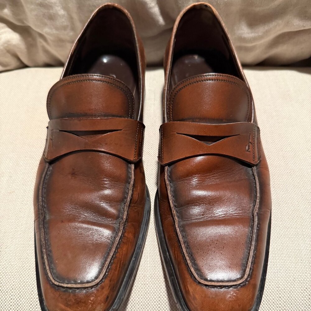 Light brown Ferragamo penny loafer